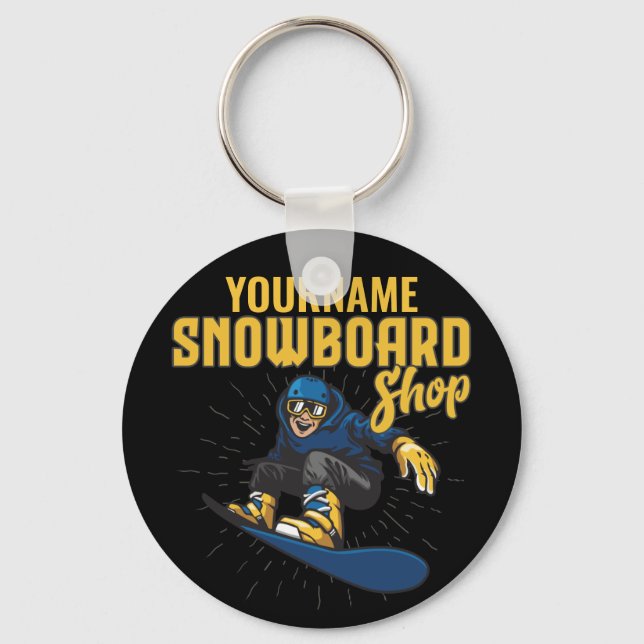 Custom Snow Boarder Snowboarding Shop Big Air  Keychain (Front)