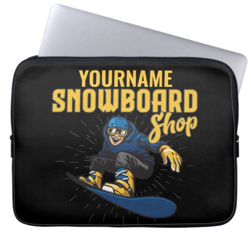 Custom Snow Boarder Snowboarding Shop Big Air  Laptop Sleeve