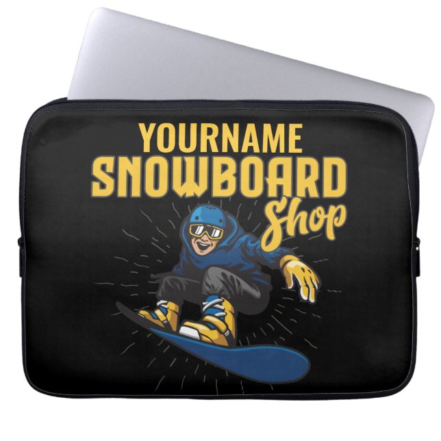 Custom Snow Boarder Snowboarding Shop Big Air  Laptop Sleeve (Front)