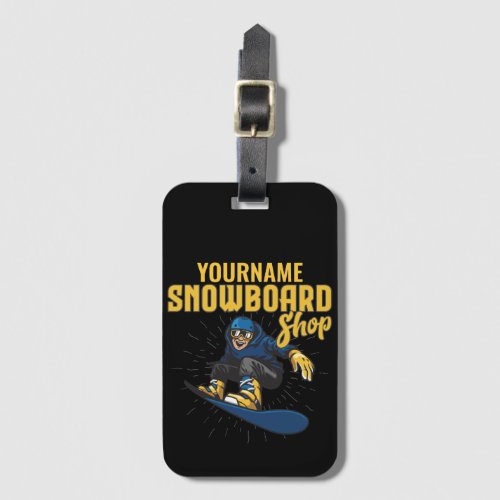 Custom Snow Boarder Snowboarding Shop Big Air  Luggage Tag