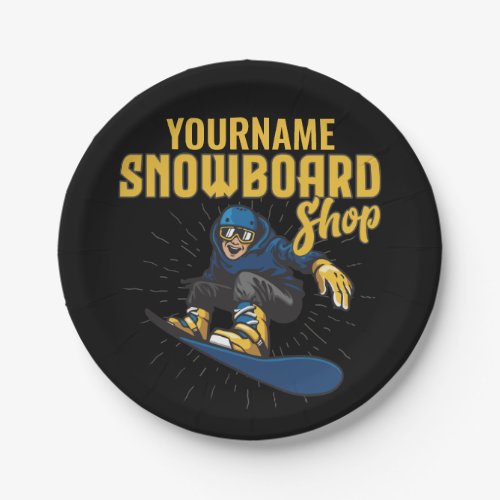 Custom Snow Boarder Snowboarding Shop Big Air  Paper Plates