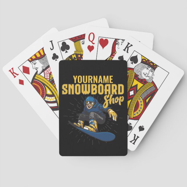 Custom Snow Boarder Snowboarding Shop Big Air  Poker Cards (Back)