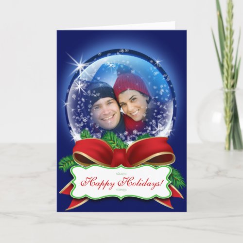 Custom Snow Globe Christmas Photo Template Holiday