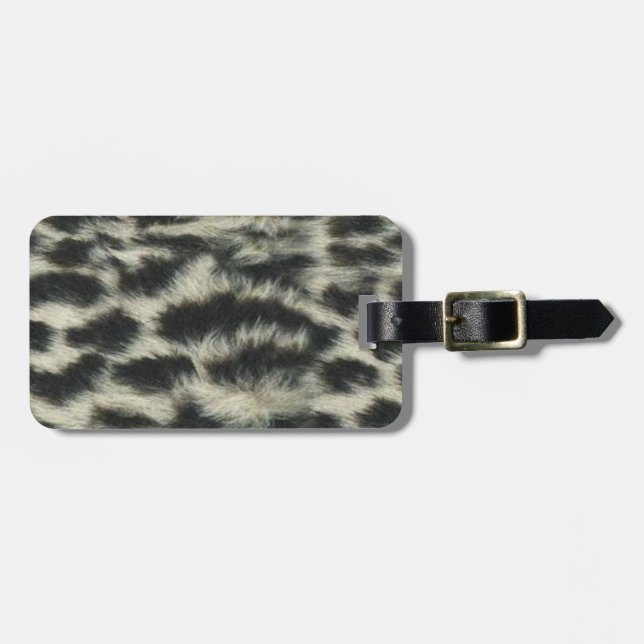 Custom Snow Leopard Luggage Tag (Front Horizontal)