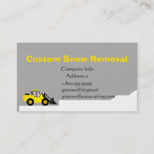 Snow Clearing Business Cards Zazzle Custom Snow Removal Bulldozer Business Card