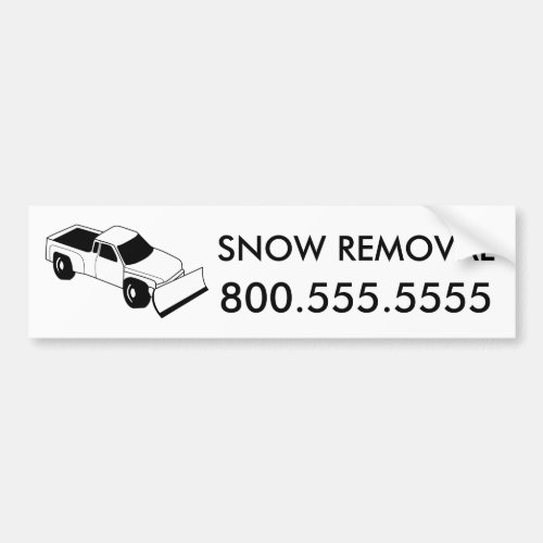 custom snow removal  snow plow truck bumper sticker