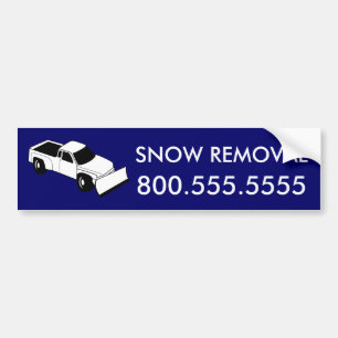 custom snow removal : snow plow truck bumper sticker