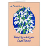 Custom Snowdrops on Blue Cancer Treatment Support (Front)