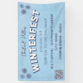 Custom Snowflake Blue QR Code Winter Festival Banner | Zazzle