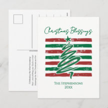 Custom Snowflake Stripe Christmas Blessings Family