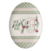 Custom Snowman Couple 1st Christmas Platter (Front Vertical)