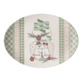 Custom Snowman Couple 1st Christmas Platter (Front)