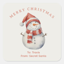 Custom Snowman watercolor Christmas vibe gift