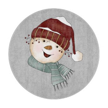 Custom Snowman Winter Christmas Cutting Board by Home_Sweet_Holiday at Zazzle