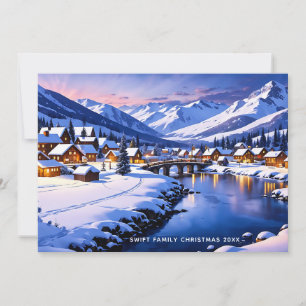 Custom Snowy Winter Wonderland,  Christmas Holiday Card