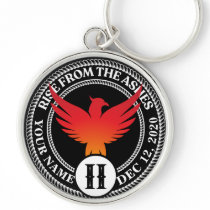 Custom Sober Coin Medallion with Phoenix Keychain