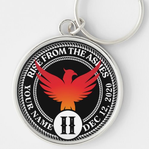 Custom Sober Coin Medallion with Phoenix Keychain