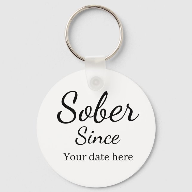 Custom “Sober Since” Keychain - Sobriety Date  (Front)