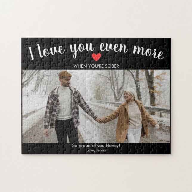 Custom Sober Support Gift 1 Photo Personalized Jigsaw Puzzle (Horizontal)