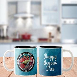 Custom Sobriety Recovery Milestone Gift - Turtle Two-Tone Coffee Mug