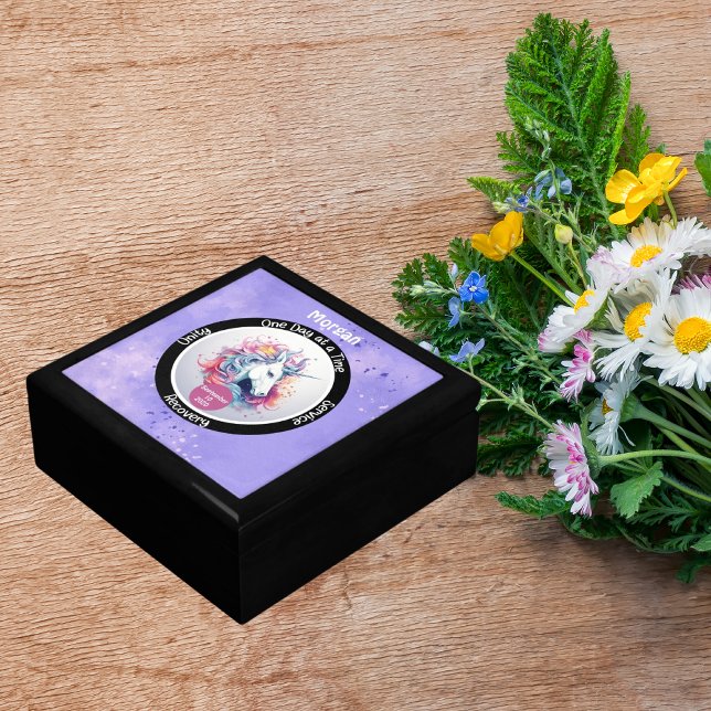 Custom Sobriety Recovery Milestone Gift - Unicorn Gift Box (Creator Uploaded)