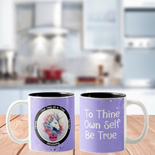 Custom Sobriety Recovery Milestone Gift - Unicorn Two-Tone Coffee Mug