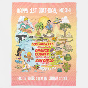 Custom SoCal Paradise Fleece Blanket