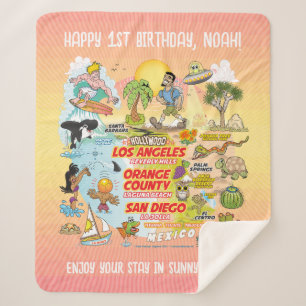 Custom SoCal Paradise Sherpa Blanket