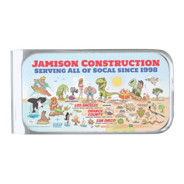 Custom SoCal Silver Finish Money Clip (Front)