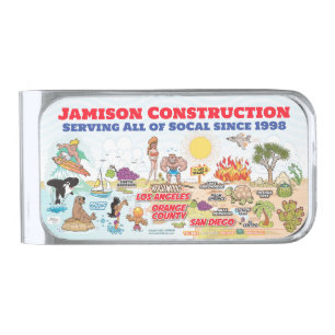 Custom SoCal Silver Finish Money Clip