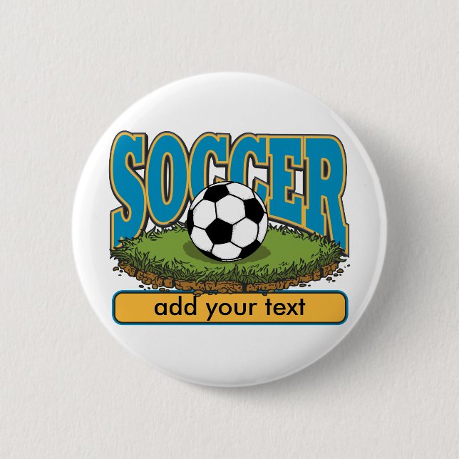 Custom Soccer Add Text Button (Front)