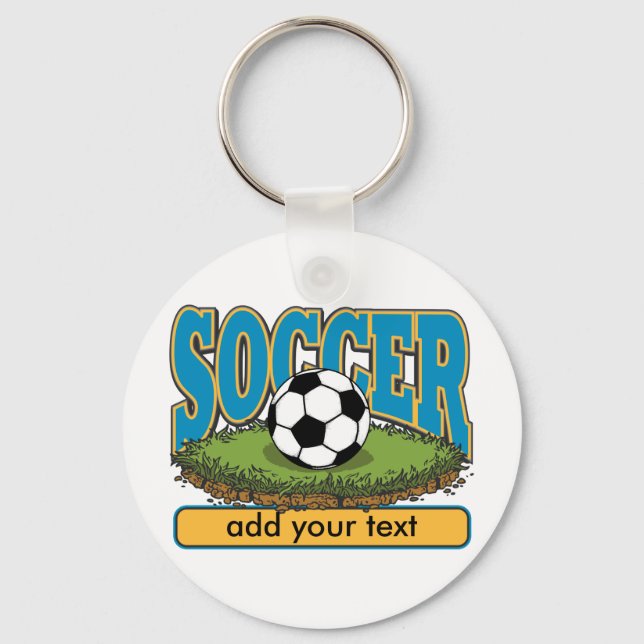 Custom Soccer Add Text Keychain (Front)