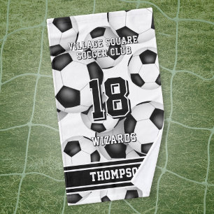 Custom soccer athlete and team name hand towel