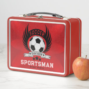Custom Soccer Back to school Metal Lunch Box