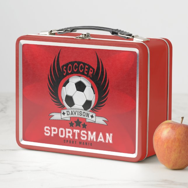 Custom Soccer Back to school Metal Lunch Box (In Situ)