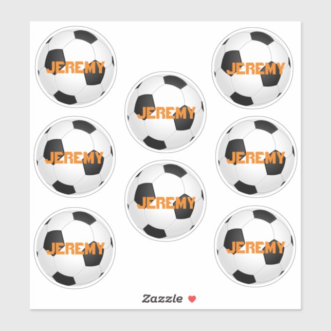 custom soccer ball add  your name sticker (Sheet)
