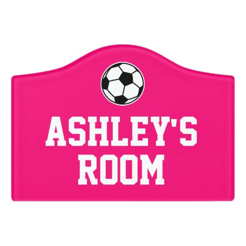 Custom soccer ball door sign for kids bedroom