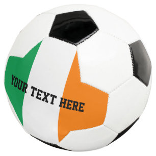 Custom soccer ball gift with flag of Ireland