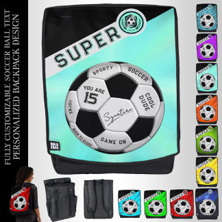 Custom Soccer Ball Gifts for Kids  | Sporty Blue Backpack