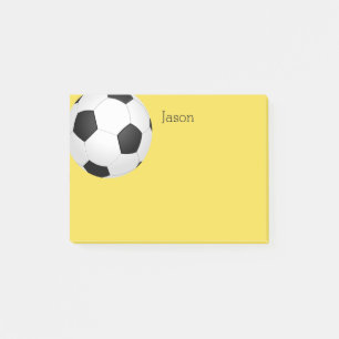 custom soccer ball post it note to personalize