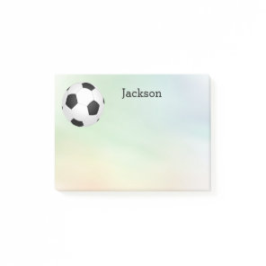 custom soccer  ball post it note to personalize