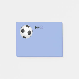 custom soccer ball post it note to personalize