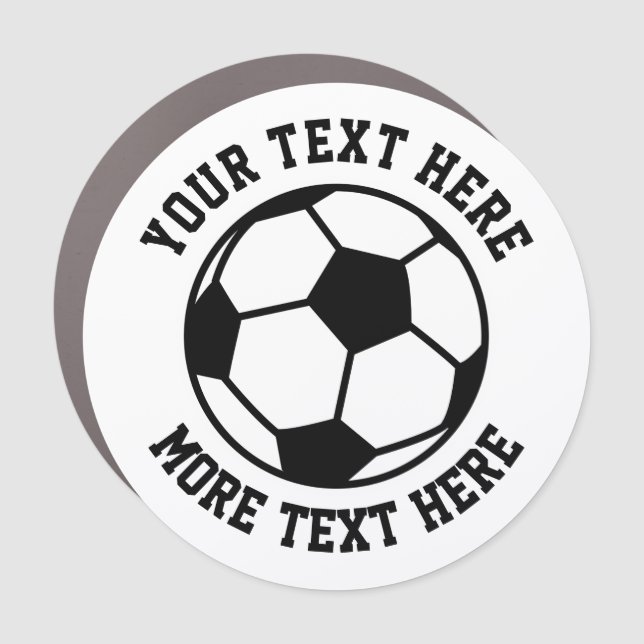 Custom soccer ball sports car magnet decal (Front)