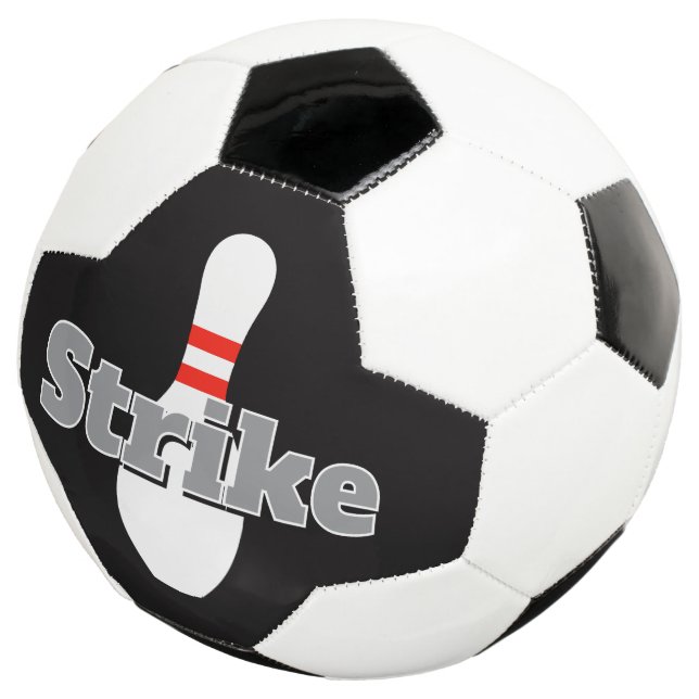 Custom soccer ball with bowling pin print (Three Quarter)