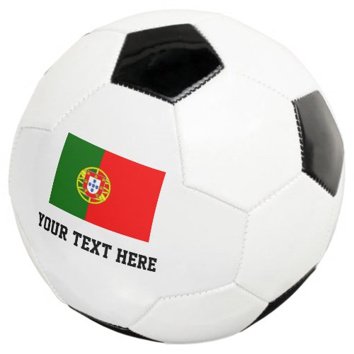 Custom soccer ball with flag of Portugal