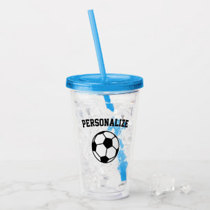 Custom soccer Birthday party acrylic tumbler glass
