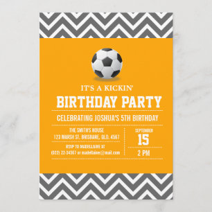 Custom Soccer Birthday Party Invitation for Boy
