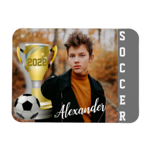 Custom Soccer Champion Photo Gift for Boys Magnet