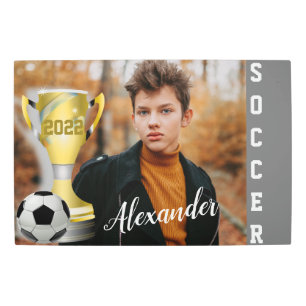 Custom Soccer Champion Photo Gift for Boys Metal Print