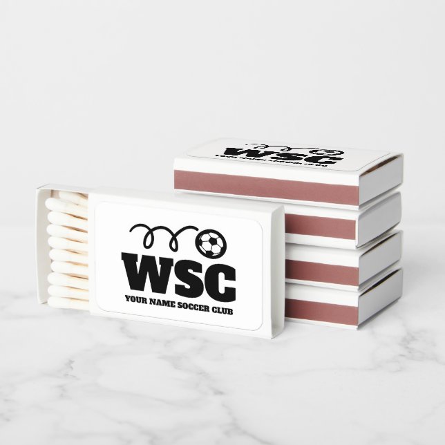 Custom soccer club name matchboxes (Stacked)